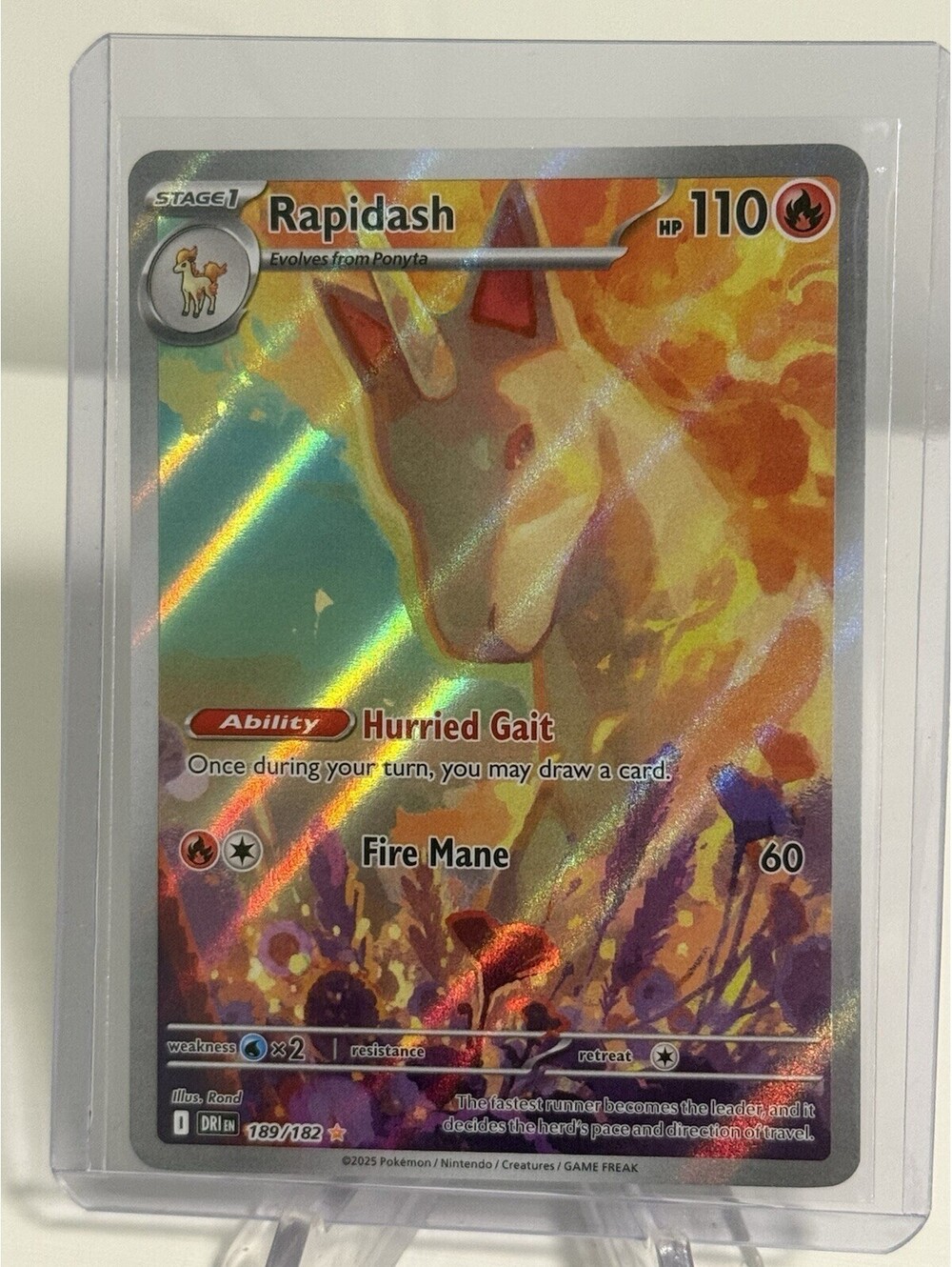 The Pokémon Company Rapidash 189/182 Sv10 Destined Rivals IR Holo ENG 110HP